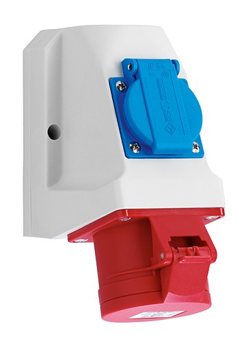 Gniazdo ścienne - D52S331 - CEE Combi 32A, 5-biegunowe 400V 