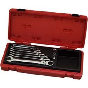 Zestaw kluczy płasko-oczkowych z mechanizmem ratel - 12 sztuk - 910033B