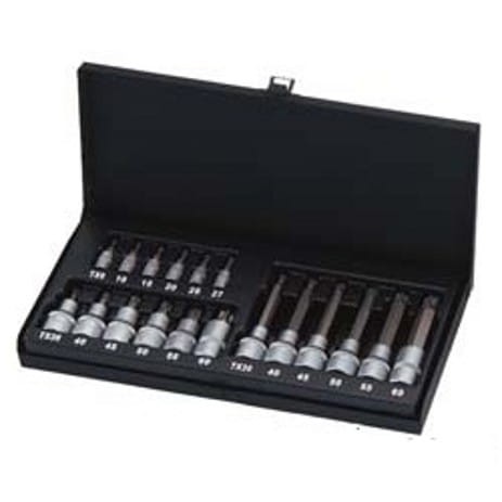 Zestaw końcówek gwiazdkowych ¼’’ + ½’’ – 18 sztuk-SE811