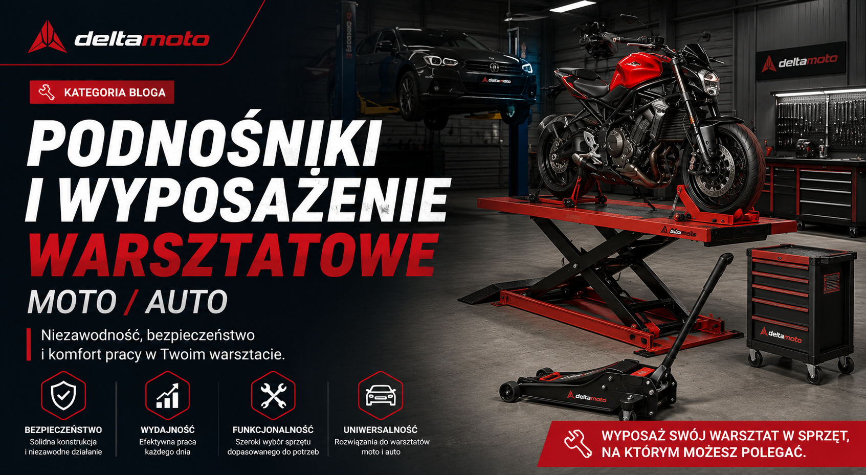 Podnośniki i wyposażenie warsztatowe moto / auto – jak stworzyć funkcjonalny garaż lub profesjonalny serwis?